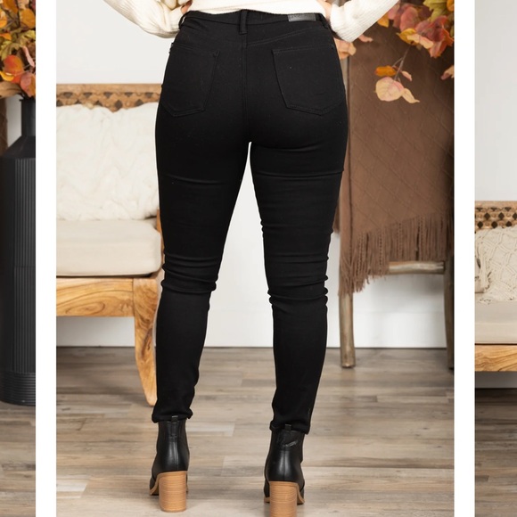 Judy Blue Black Faux Leather Skinny Pants Size 20W - Picture 3 of 8